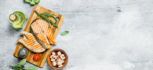 Dijon Salmon with Green Vegetables and Wild Rice