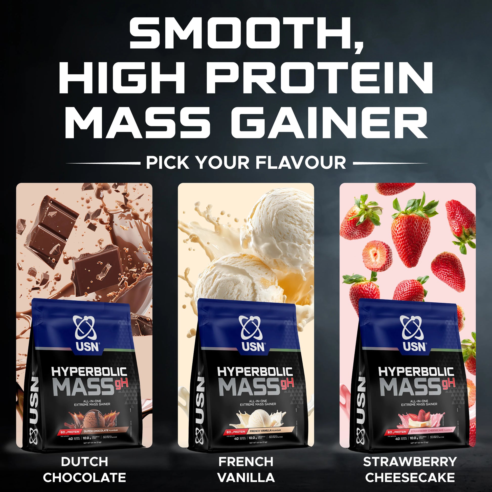 Hyperbolic mass different flavours