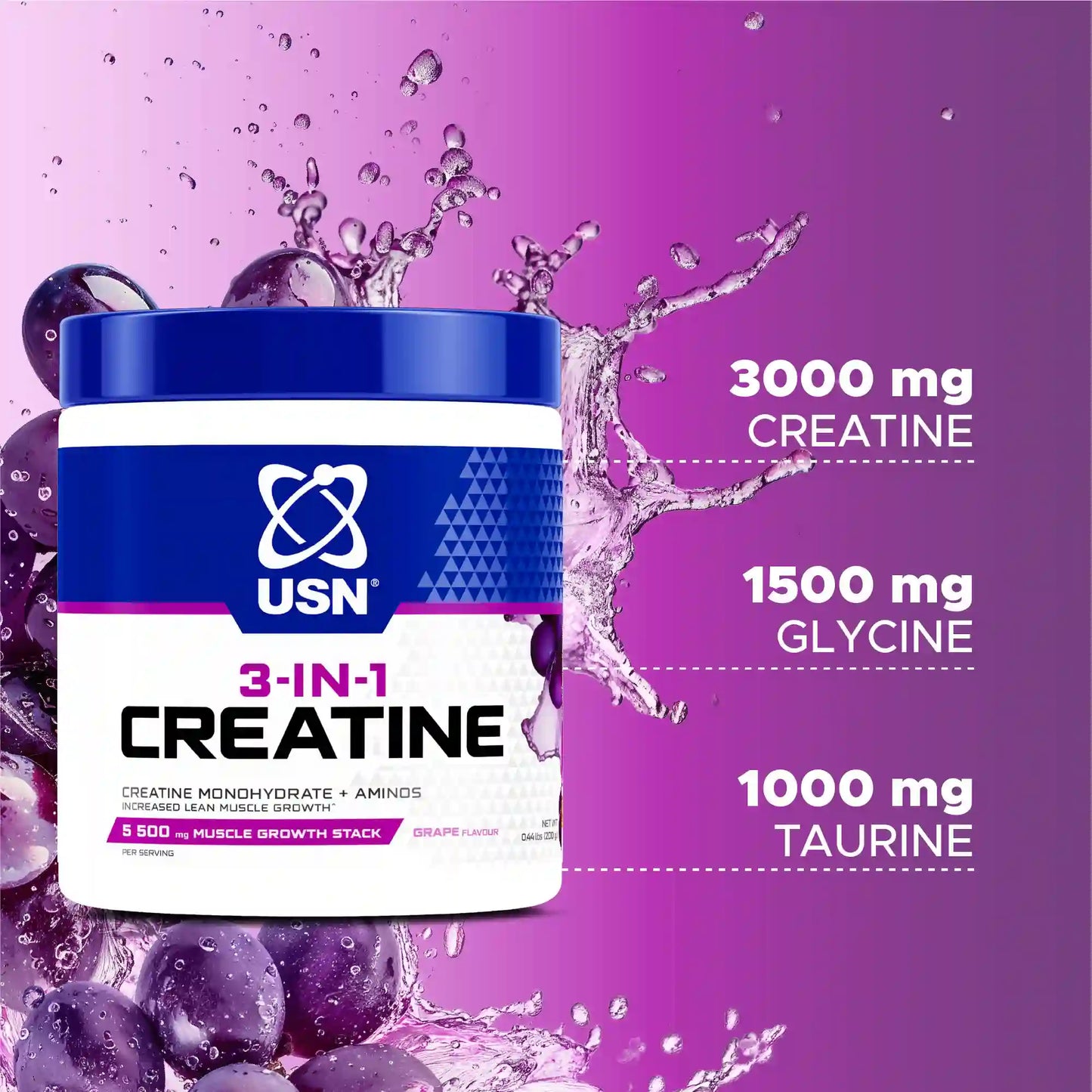 3-in-1 Creatine Monohydrate & Aminos